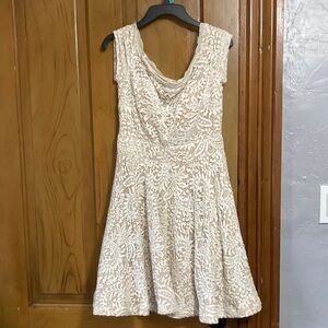 B Darlin Cream Lace Mini Dress